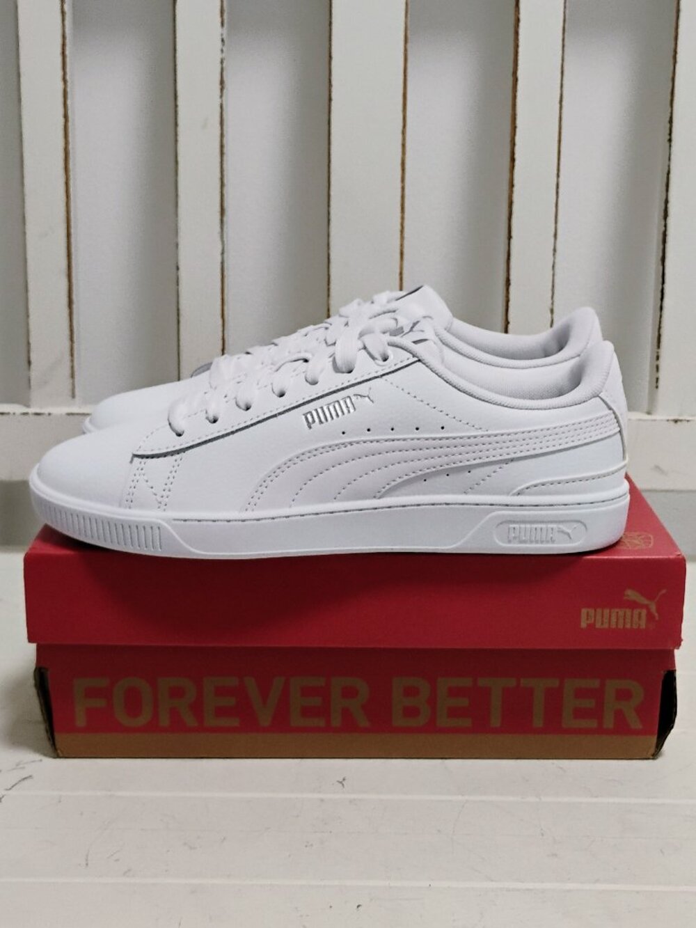 New Puma White Leather Sneakers 7
